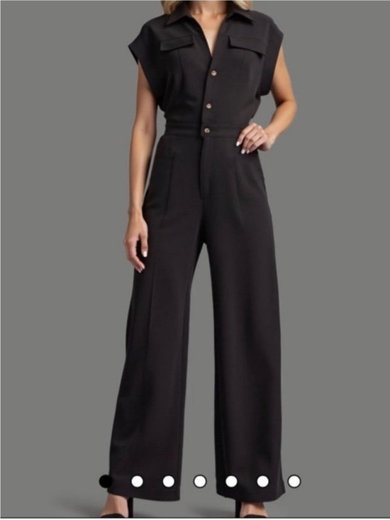 New York & Company Pants - New York & Company Black Wide-Leg Jumpsuit